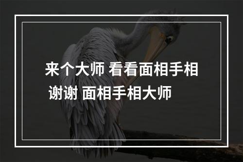 来个大师 看看面相手相 谢谢 面相手相大师