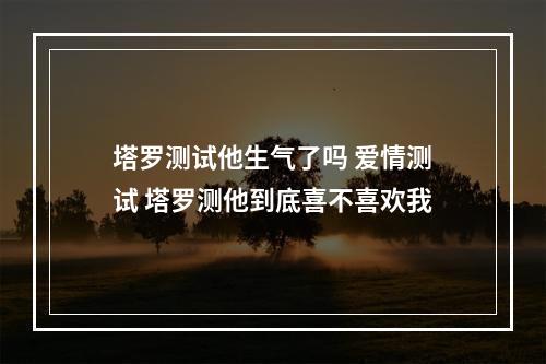 塔罗测试他生气了吗 爱情测试 塔罗测他到底喜不喜欢我