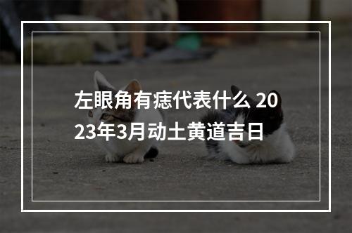左眼角有痣代表什么 2023年3月动土黄道吉日