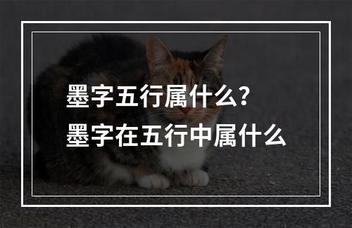 墨字五行属什么？ 墨字在五行中属什么