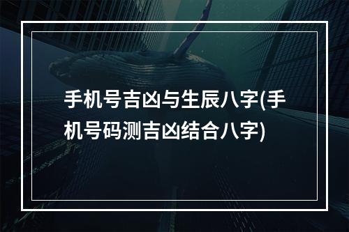 手机号吉凶与生辰八字(手机号码测吉凶结合八字)