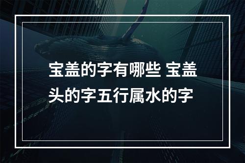 宝盖的字有哪些 宝盖头的字五行属水的字