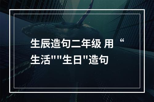 生辰造句二年级 用“生活