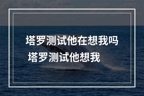 塔罗测试他在想我吗 塔罗测试他想我