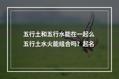 五行土和五行水能在一起么 五行土水火能组合吗？起名