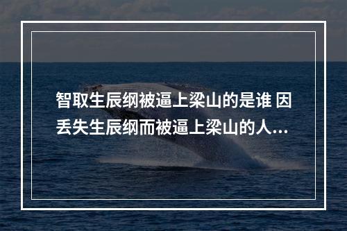 智取生辰纲被逼上梁山的是谁 因丢失生辰纲而被逼上梁山的人是谁