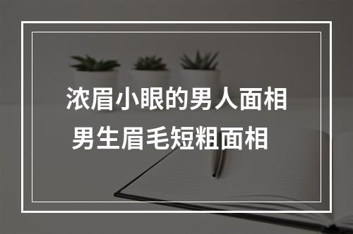 浓眉小眼的男人面相 男生眉毛短粗面相