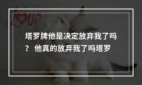 塔罗牌他是决定放弃我了吗？ 他真的放弃我了吗塔罗
