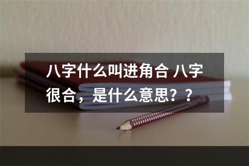 八字什么叫进角合 八字很合，是什么意思？？