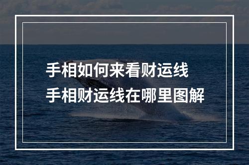 手相如何来看财运线 手相财运线在哪里图解