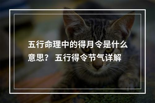 五行命理中的得月令是什么意思？ 五行得令节气详解