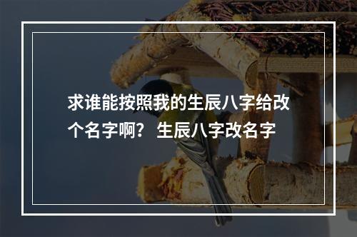 求谁能按照我的生辰八字给改个名字啊？ 生辰八字改名字
