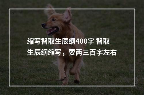 缩写智取生辰纲400字 智取生辰纲缩写，要两三百字左右