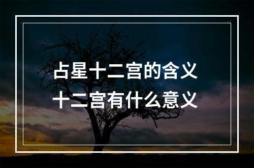 占星十二宫的含义 十二宫有什么意义