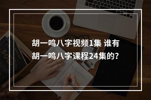 胡一鸣八字视频1集 谁有胡一鸣八字课程24集的？