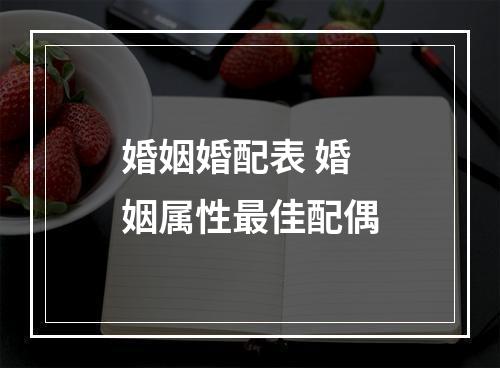 婚姻婚配表 婚姻属性最佳配偶