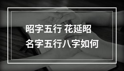 昭字五行 花延昭名字五行八字如何