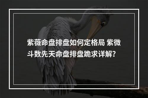 紫薇命盘排盘如何定格局 紫微斗数先天命盘排盘跪求详解？
