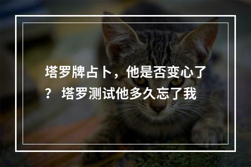 塔罗牌占卜，他是否变心了？ 塔罗测试他多久忘了我