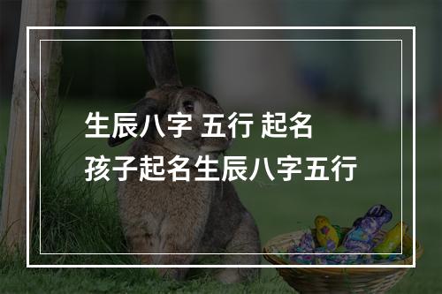 生辰八字 五行 起名 孩子起名生辰八字五行