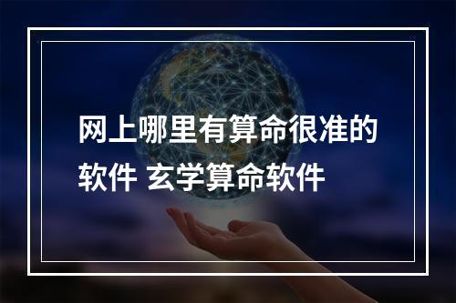 网上哪里有算命很准的软件 玄学算命软件