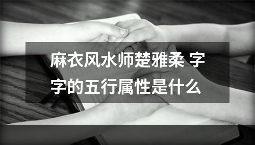 麻衣风水师楚雅柔 字字的五行属性是什么