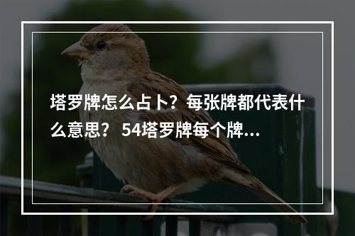 塔罗牌怎么占卜？每张牌都代表什么意思？ 54塔罗牌每个牌的意思