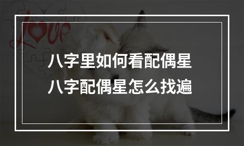 八字里如何看配偶星 八字配偶星怎么找遍