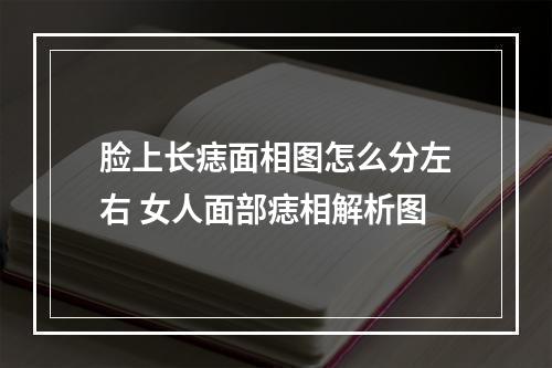脸上长痣面相图怎么分左右 女人面部痣相解析图