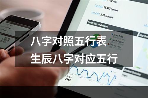 八字对照五行表 生辰八字对应五行