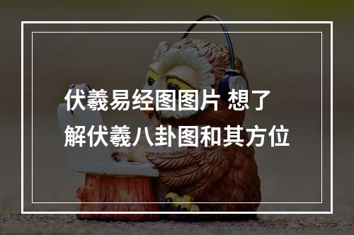 伏羲易经图图片 想了解伏羲八卦图和其方位