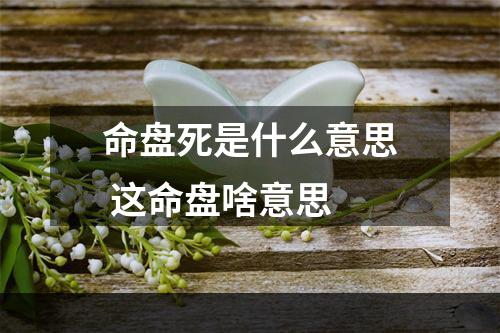 命盘死是什么意思 这命盘啥意思