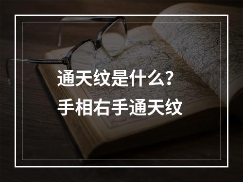 通天纹是什么？ 手相右手通天纹