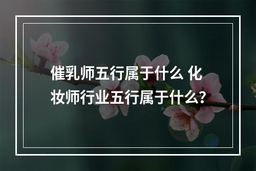 催乳师五行属于什么 化妆师行业五行属于什么？