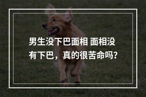 男生没下巴面相 面相没有下巴，真的很苦命吗？