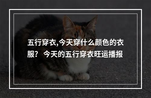 五行穿衣,今天穿什么颜色的衣服？ 今天的五行穿衣旺运播报