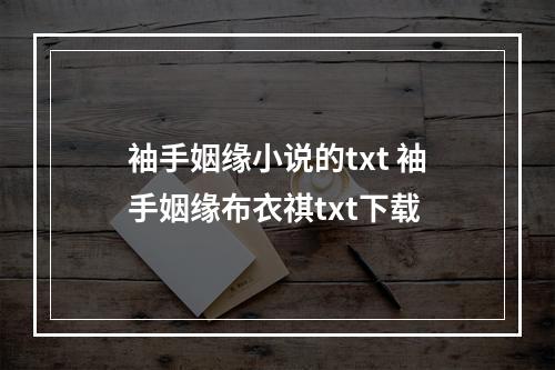 袖手姻缘小说的txt 袖手姻缘布衣祺txt下载