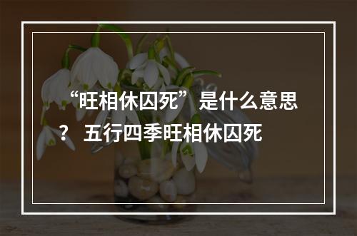 “旺相休囚死”是什么意思？ 五行四季旺相休囚死