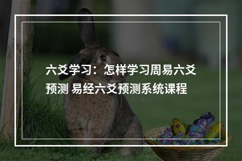 六爻学习：怎样学习周易六爻预测 易经六爻预测系统课程