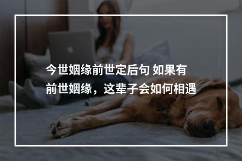 今世姻缘前世定后句 如果有前世姻缘，这辈子会如何相遇