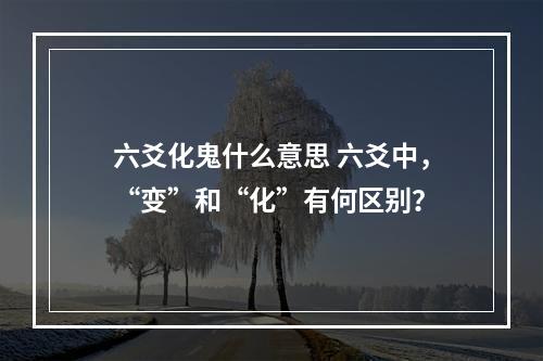 六爻化鬼什么意思 六爻中，“变”和“化”有何区别？