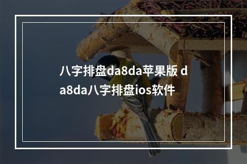 八字排盘da8da苹果版 da8da八字排盘ios软件