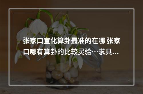 张家口宣化算卦最准的在哪 张家口哪有算卦的比较灵验…求具体位置