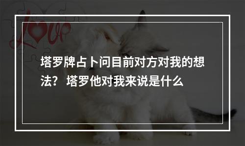 塔罗牌占卜问目前对方对我的想法？ 塔罗他对我来说是什么