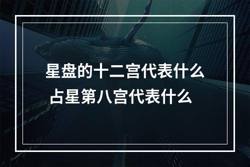 星盘的十二宫代表什么 占星第八宫代表什么