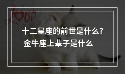 十二星座的前世是什么? 金牛座上辈子是什么