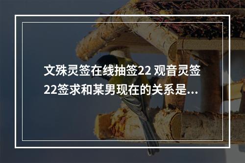 文殊灵签在线抽签22 观音灵签22签求和某男现在的关系是怎样