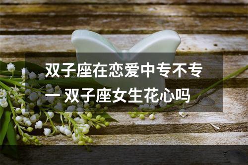 双子座在恋爱中专不专一 双子座女生花心吗