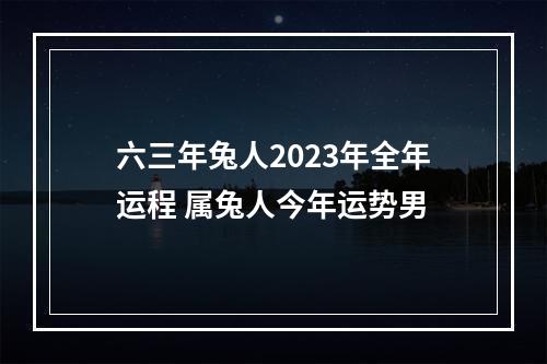 六三年兔人2023年全年运程 属兔人今年运势男