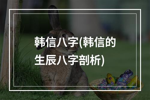 韩信八字(韩信的生辰八字剖析)